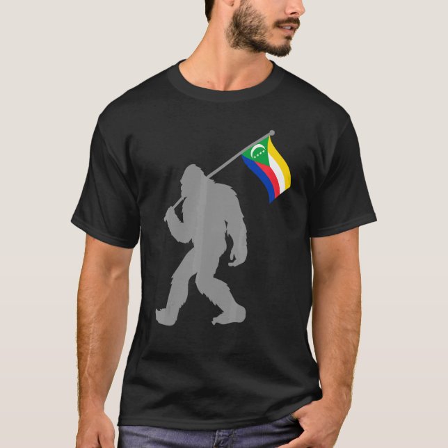 Comores Or Comorian Flag On Comoros Flag T-Shirt (Front)