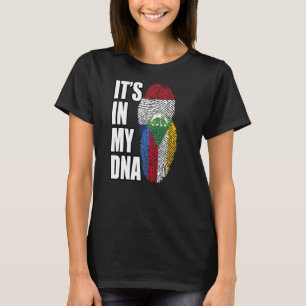 Comorian And Dutch Mix DNA Flag Heritage T-Shirt