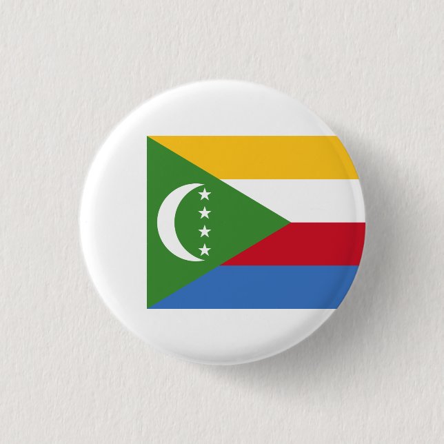 Comorian Flag, Flag of Comoros Button (Front)