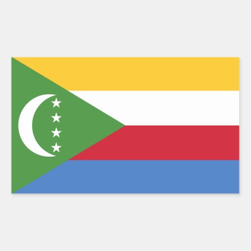 Comorian Flag Flag of Comoros Rectangular Sticker