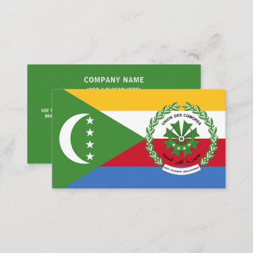 Comorian Flag  Seal Flag of Comoros Business Card