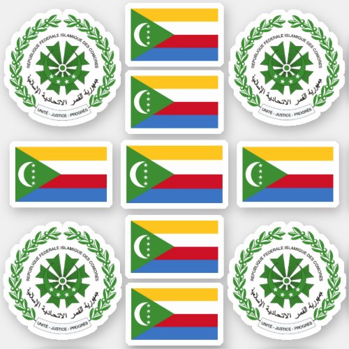 Comorian national symbols Coat of arms and flag Sticker