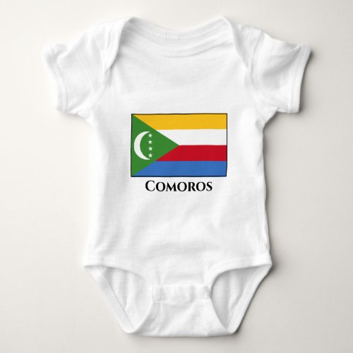 Comoros Flag Baby Bodysuit