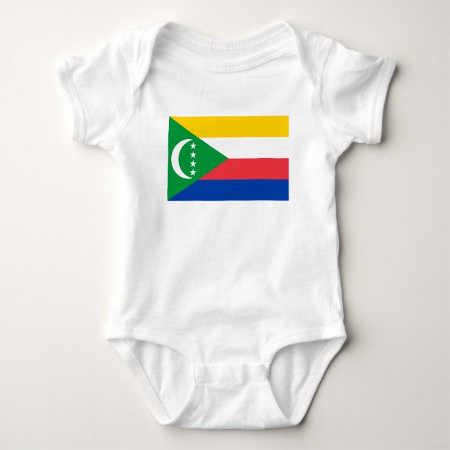 Comoros Flag Baby Bodysuit (Front)