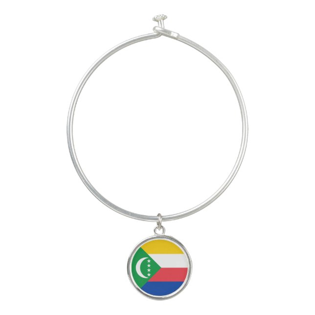 Comoros Flag Bangle Bracelet (Front)