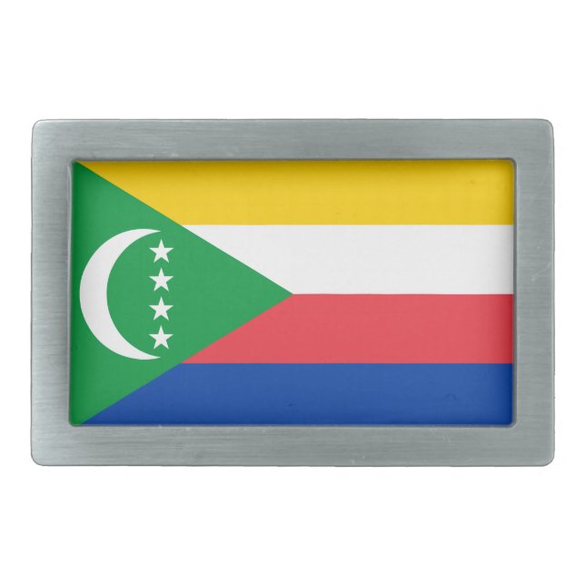Comoros Flag Belt Buckle (Front)