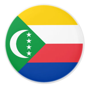Comoros Flag Ceramic Knob
