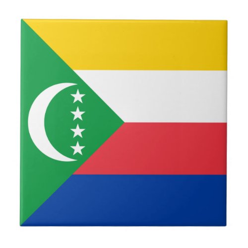 Comoros Flag Ceramic Tile