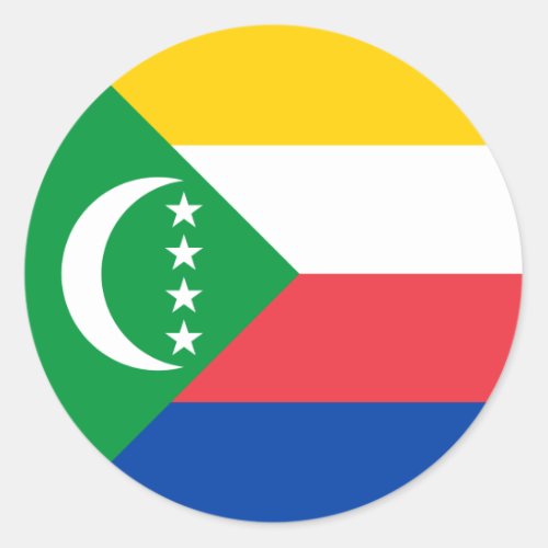 Comoros Flag Classic Round Sticker