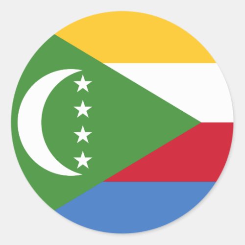 Comoros Flag Classic Round Sticker