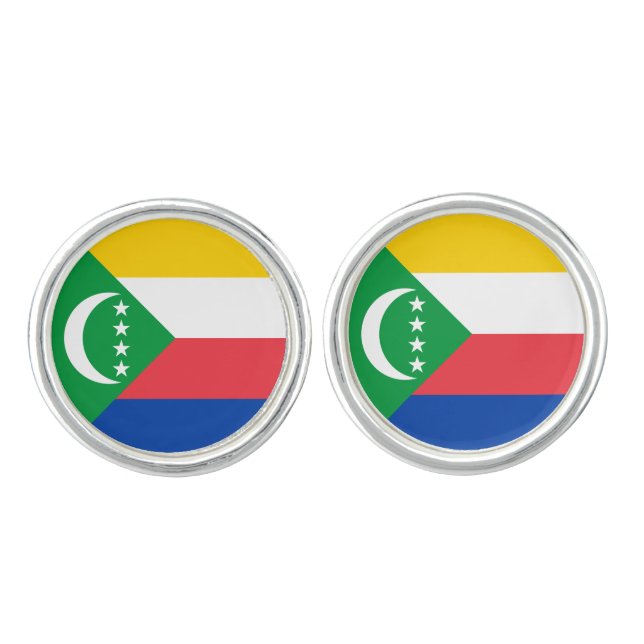 Comoros Flag Cufflinks (Front)