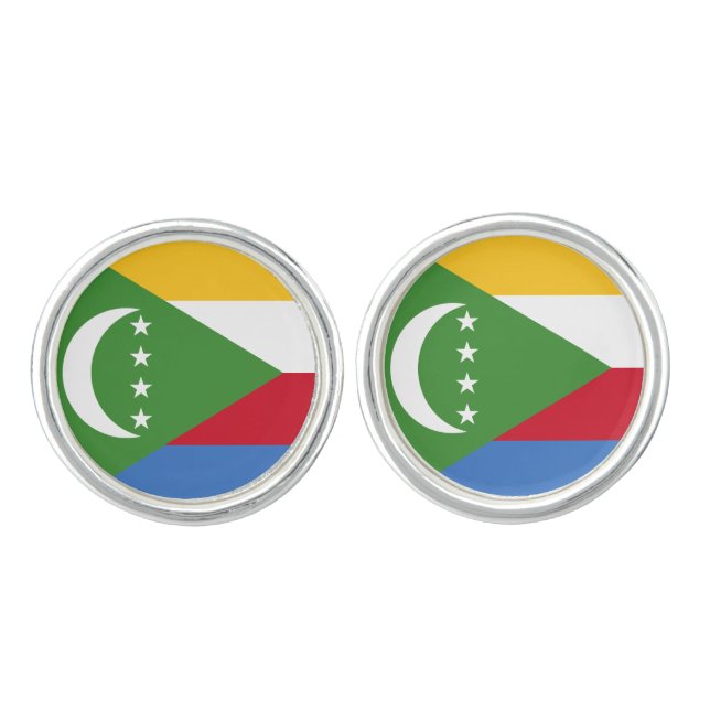 Comoros Flag Cufflinks (Front)