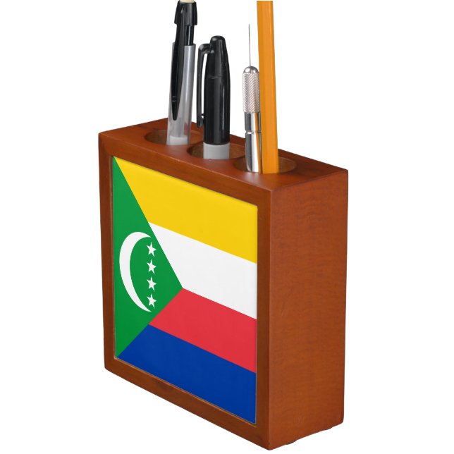 Comoros Flag Desk Organizer (In Situ)