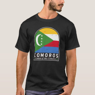 Comoros Flag Emblem Distressed Vintage T-Shirt