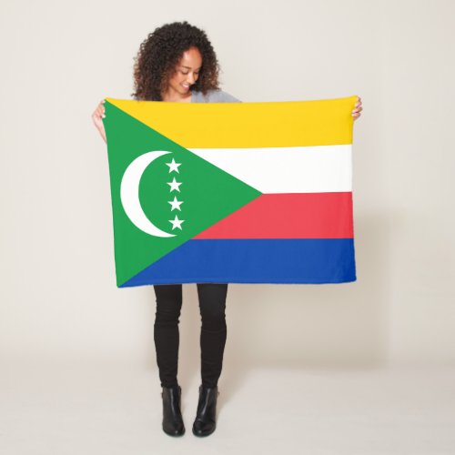 Comoros Flag Fleece Blanket