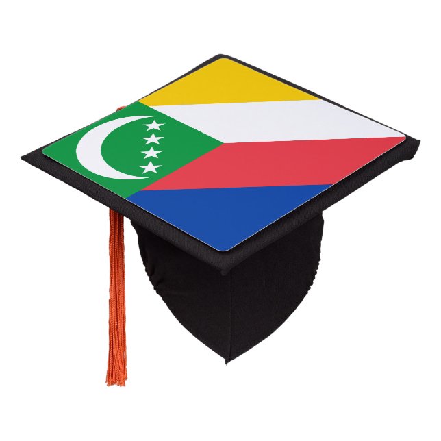 Comoros Flag Graduation Cap Topper (Angled)