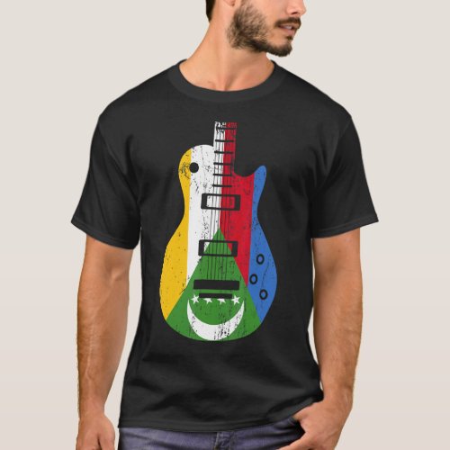 Comoros Flag Guitar Vintage Musician T_Shirt