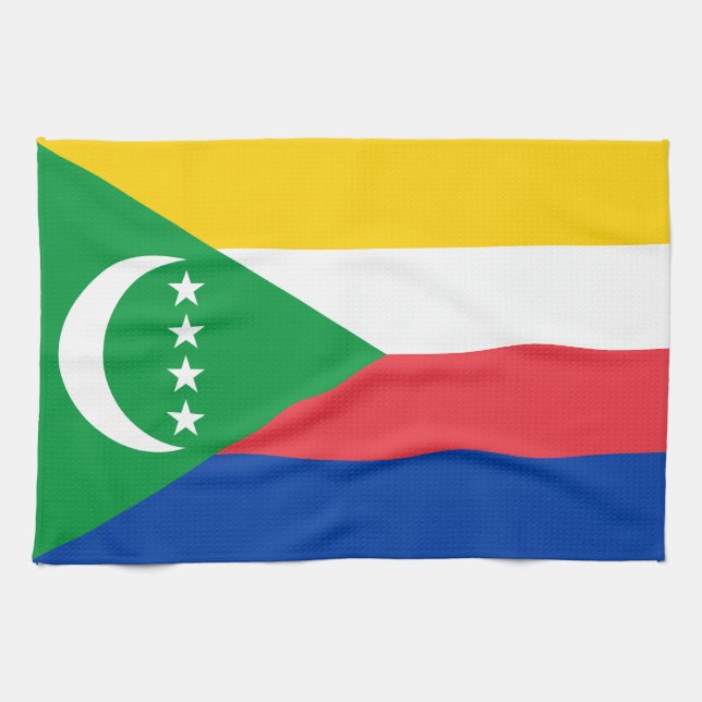 Comoros Flag Kitchen Towel (Horizontal)