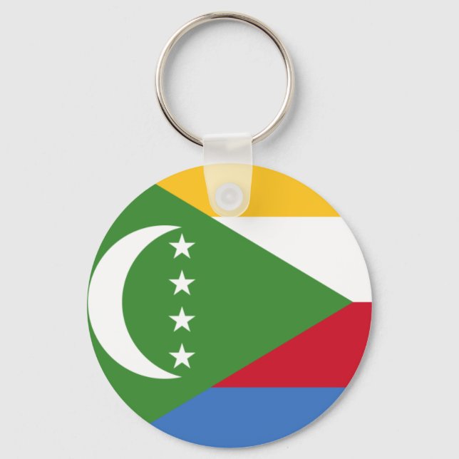 Comoros flag KM Keychain (Front)