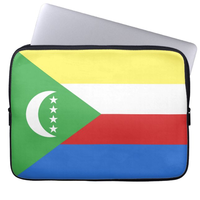 Comoros flag laptop sleeve (Front)
