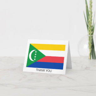 Comoros Flag Letterpress Thank You Card
