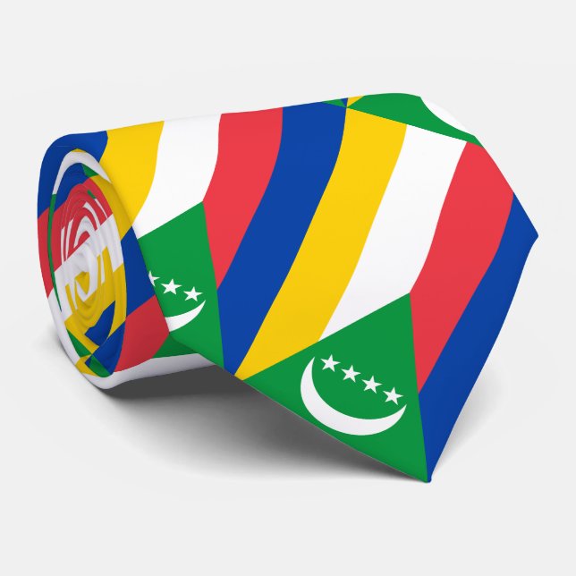 Comoros Flag Neck Tie (Rolled)