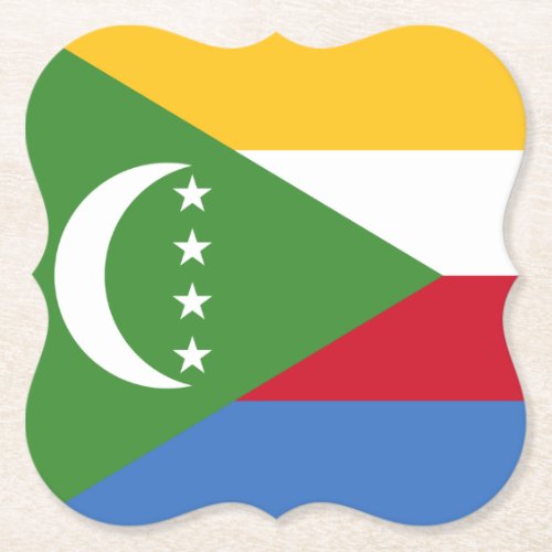 Comoros Flag Paper Coaster