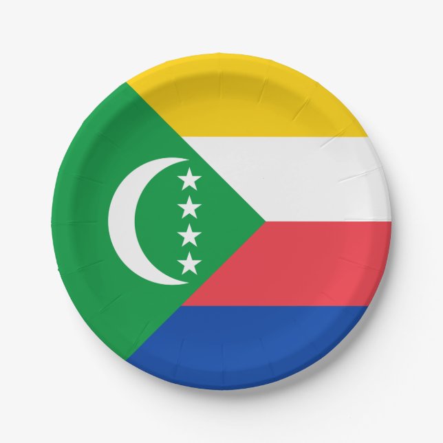 Comoros Flag Paper Plates (Front)