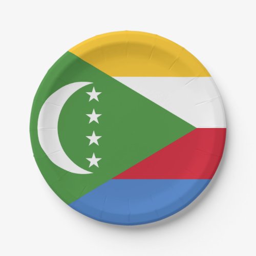 Comoros Flag Paper Plates