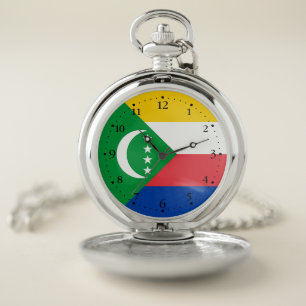 Comoros Flag Pocket Watch