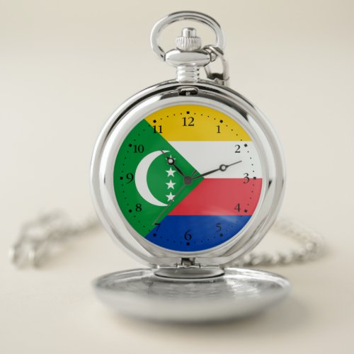 Comoros Flag Pocket Watch