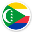 Comoros Flag Round Sticker