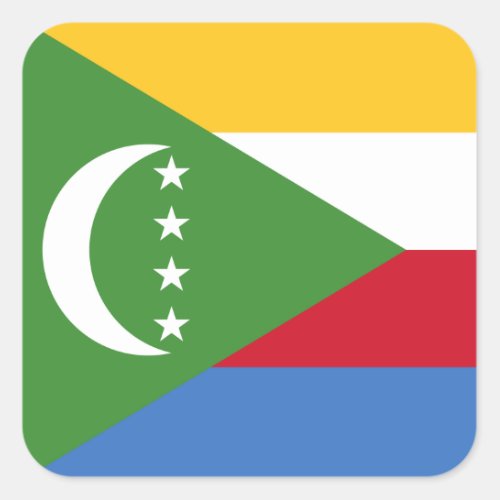 Comoros Flag Square Sticker