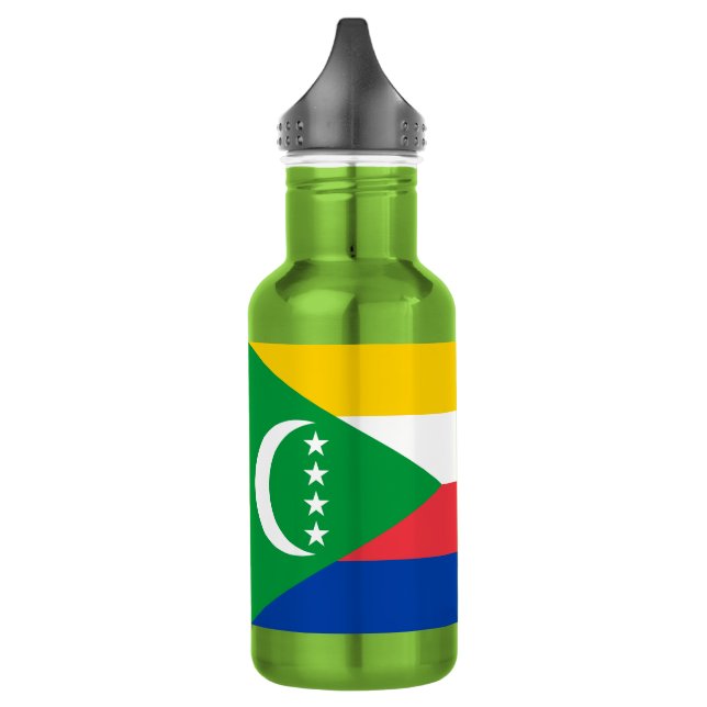 Comoros Flag Stainless Steel Water Bottle (Left)