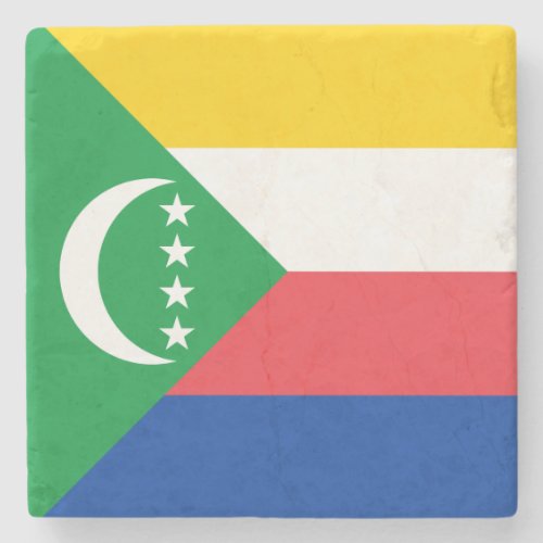 Comoros Flag Stone Coaster