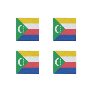 Comoros Flag Stone Magnet