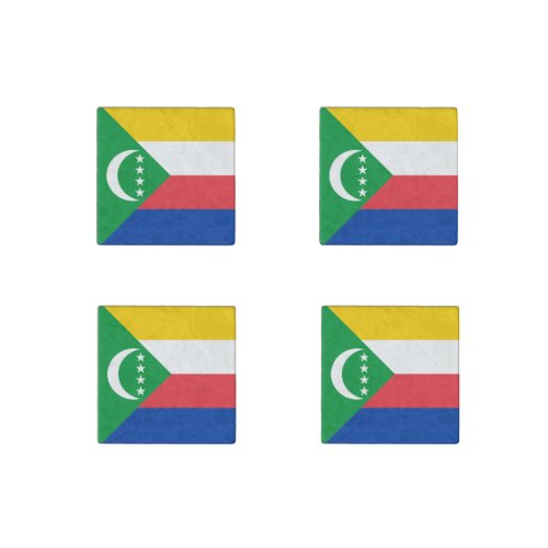 Comoros Flag Stone Magnet