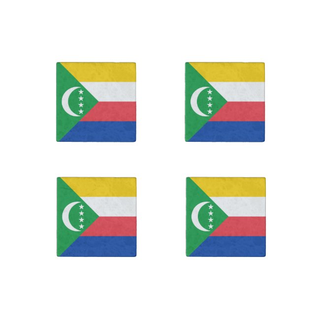 Comoros Flag Stone Magnet (Front)