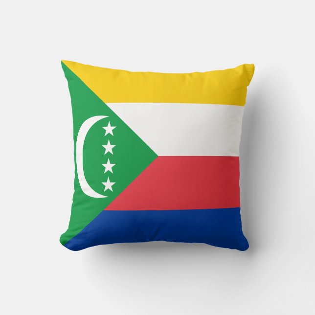 Comoros Flag Throw Pillow (Front)
