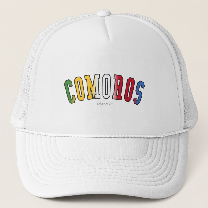 Comoros in National Flag Colors Hat