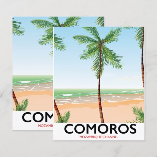 Comoros island vacation poster. (Front/Back)