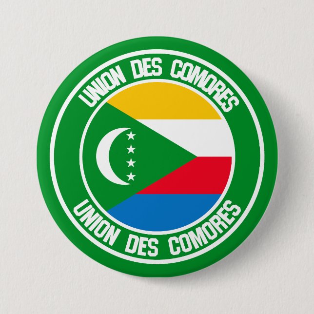 Comoros Round Emblem Button (Front)