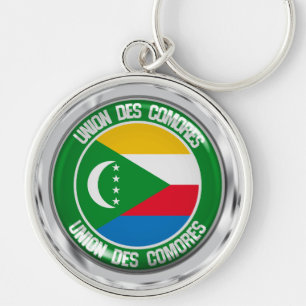 Comoros Round Emblem Keychain