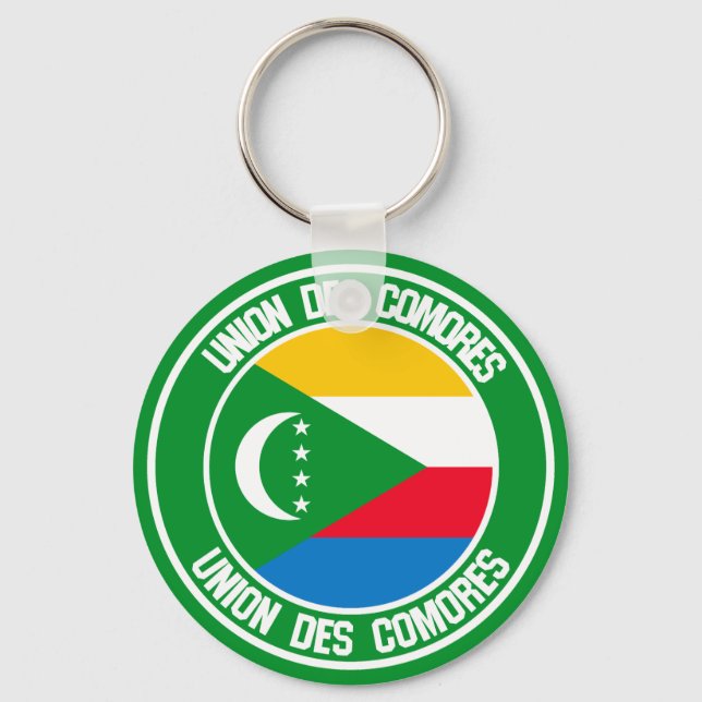 Comoros Round Emblem Keychain (Front)