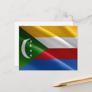 Comoros - Waving Flag - Postcard