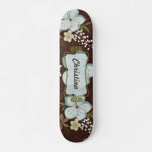 Comp Skateboard Hawaiian Blue Flower Deck
