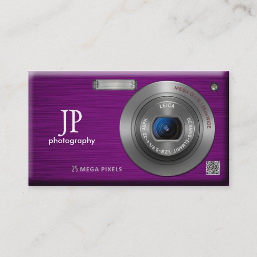 Customizable Compact Camera Professional Photographer QR Code Business Card Templates