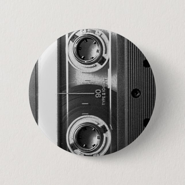 Compact Cassette Tape Pinback Button (Front)