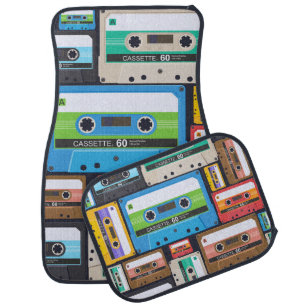 Compact Cassettes Abstract Composition Car Floor Mat