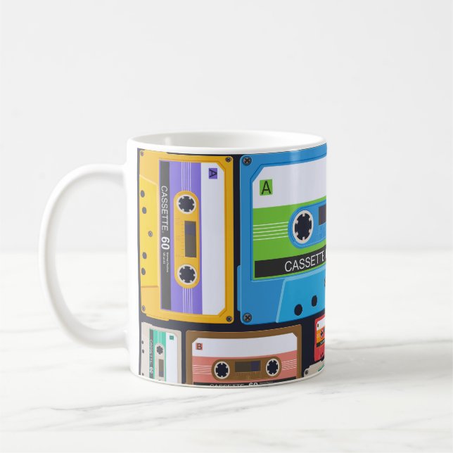 Compact Cassettes Abstract Composition Coffee Mug (Left)